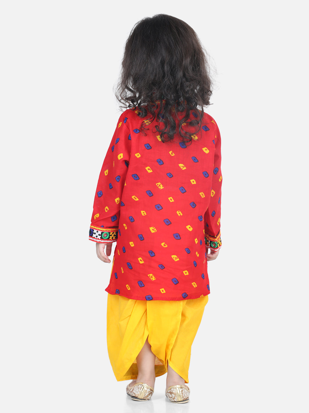 Bandhani Print Cotton Full Sleeve Dhoti Kurta- RedWomensFashionFun.com