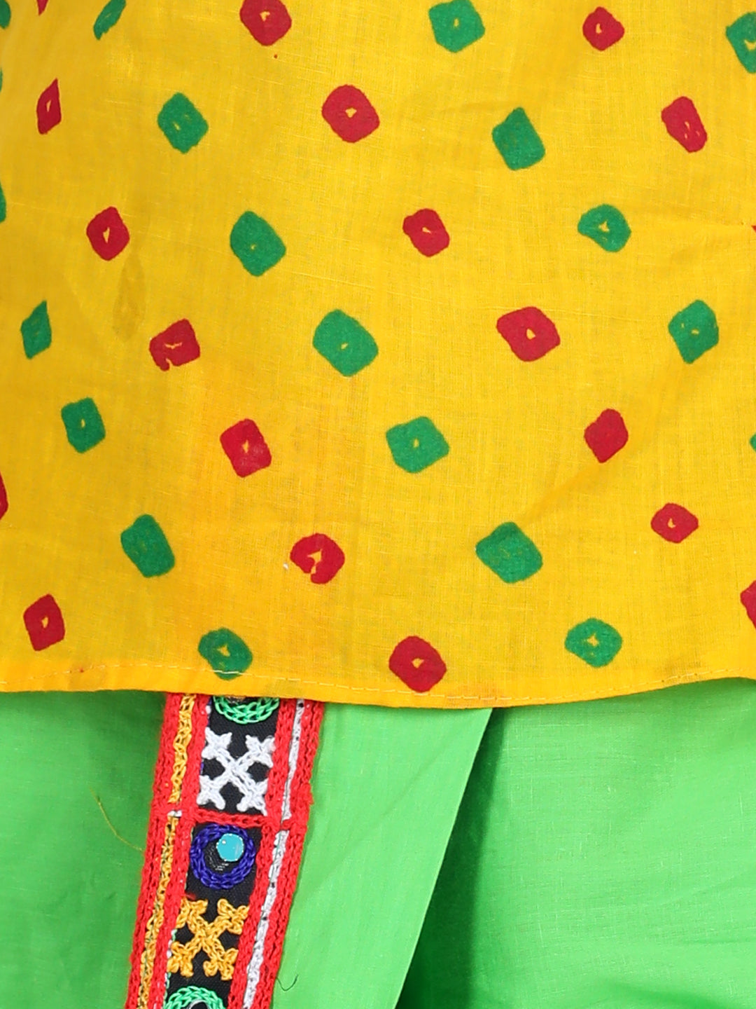 Bandhani Print Cotton Full Sleeve Dhoti Kurta- YellowWomensFashionFun.com