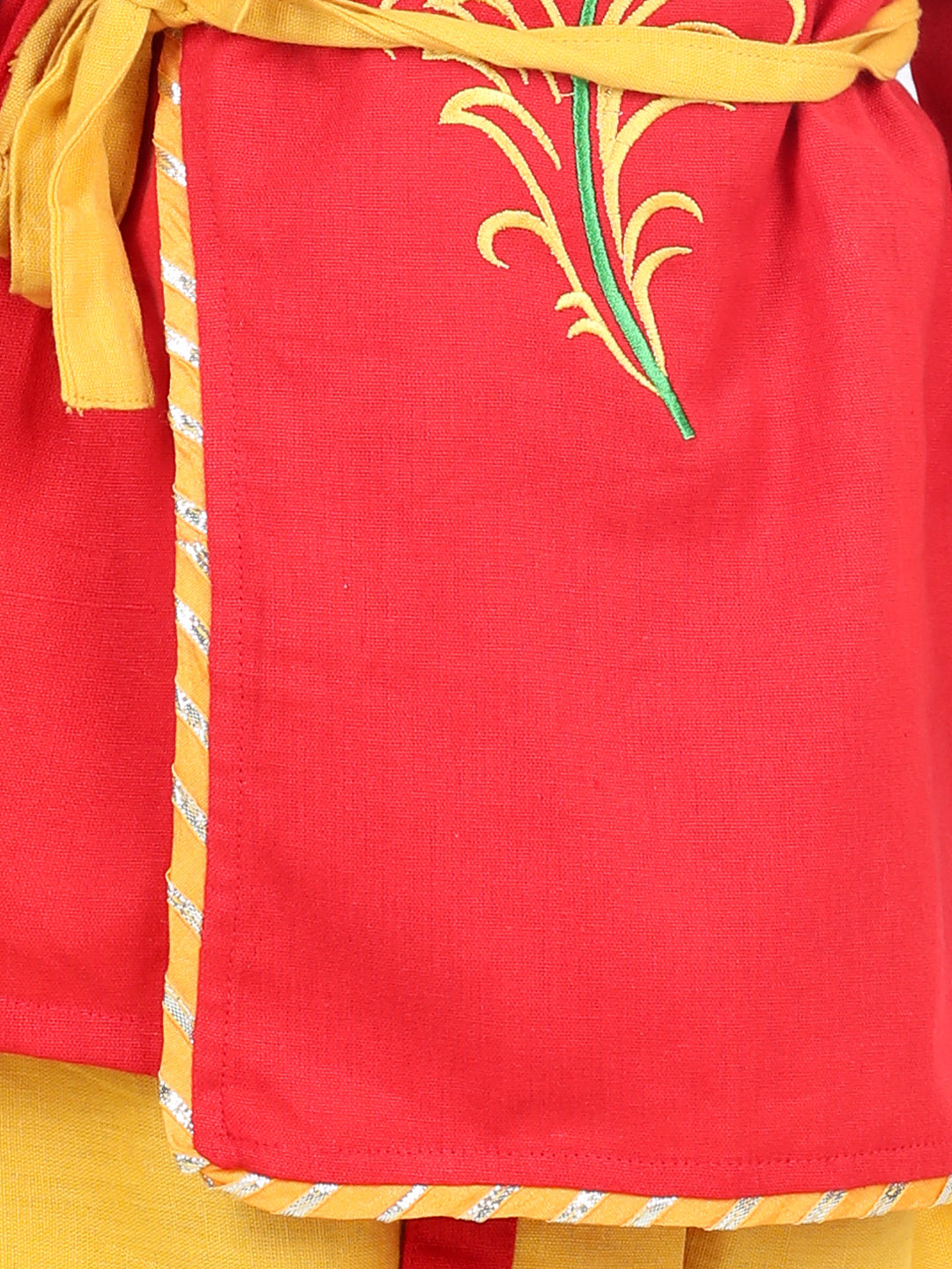 Cotton Embroidery Kanhaiya Dhoti Kurta Mukut Sets for Boys-RedWomensFashionFun.com