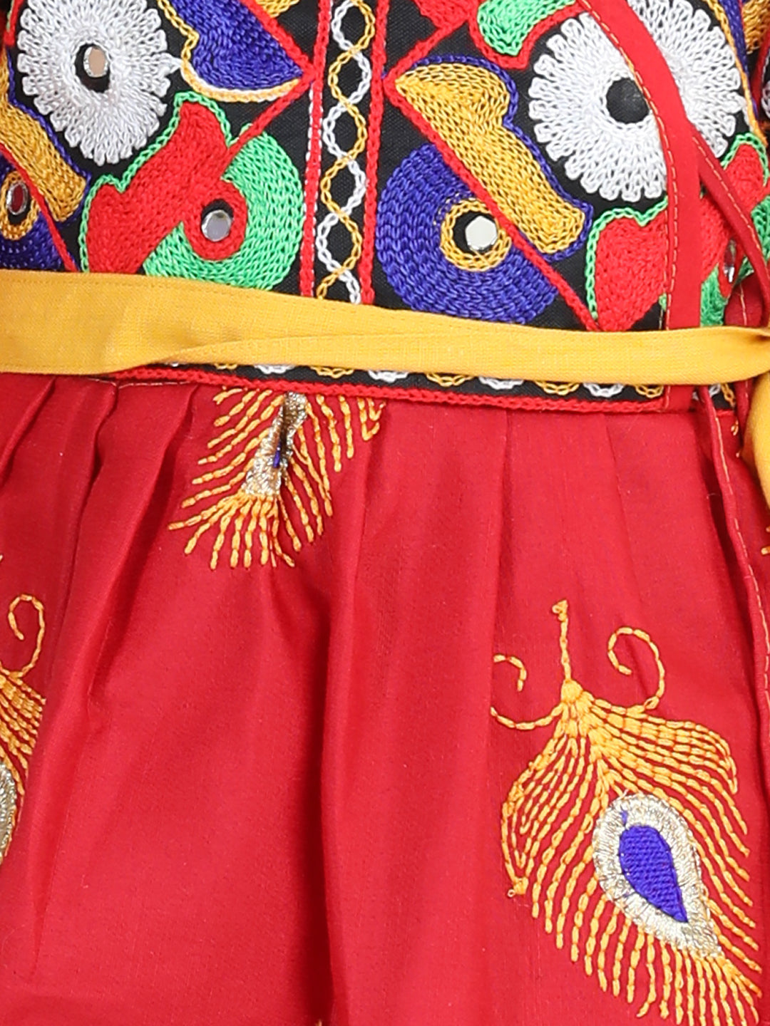 Embroidered Dhoti Top Radha Dress for Girls-RedWomensFashionFun.com