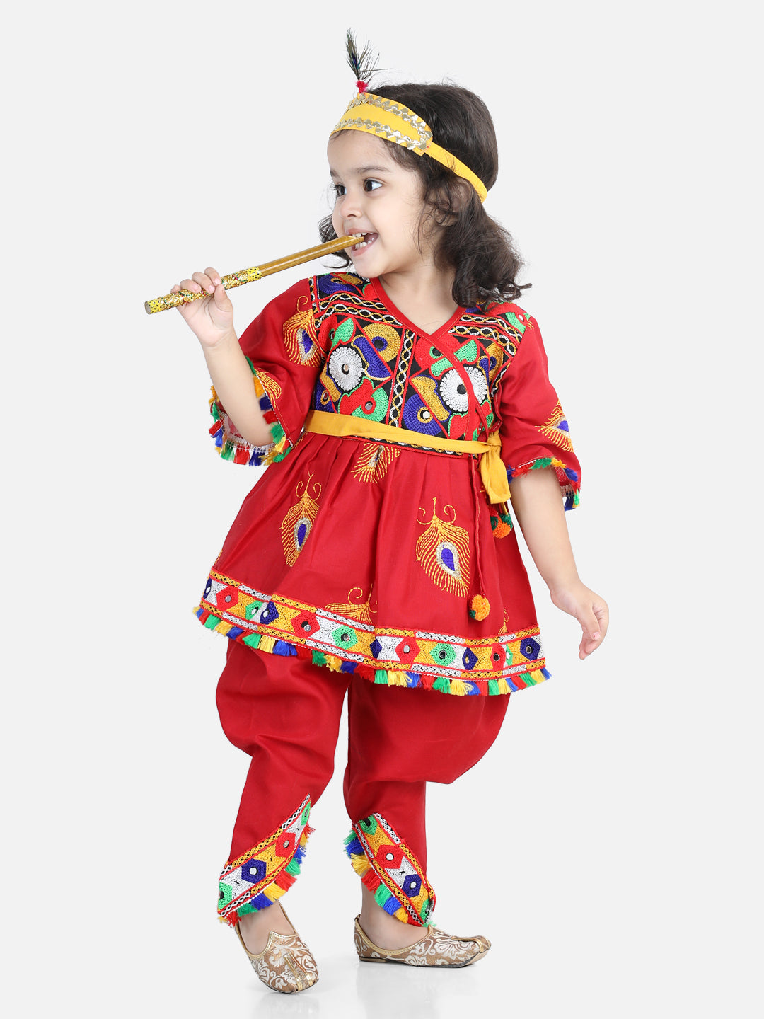 Embroidered Dhoti Top Radha Dress for Girls-RedWomensFashionFun.com