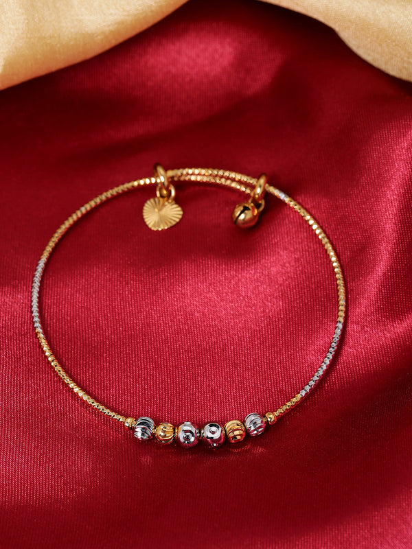 Gold-Plated Circular Shape Openable Kada Bracelet | WOMENSFASHIONFUN