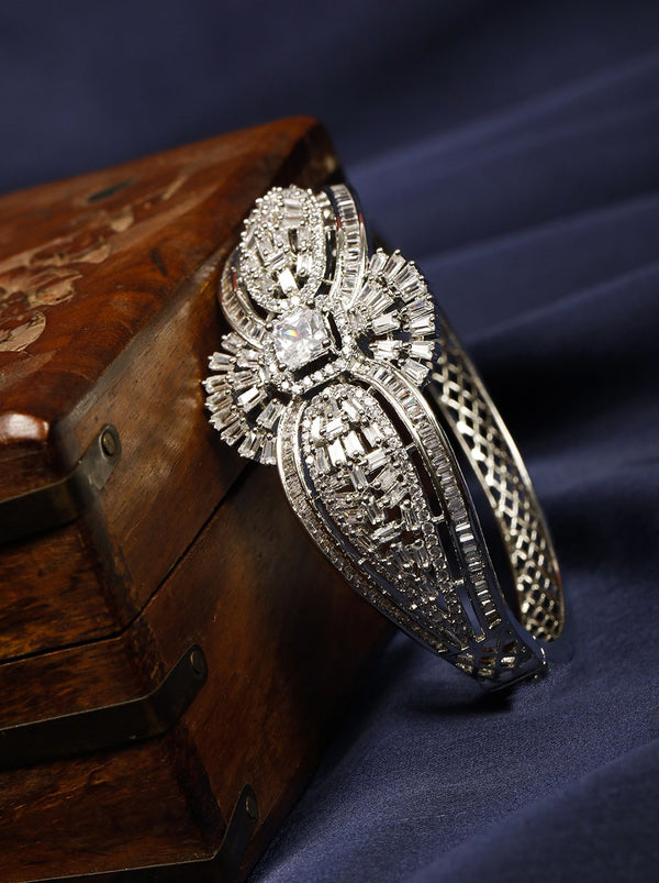 American Diamond Studded Bangle Style Bracelet | WOMENSFASHIONFUN