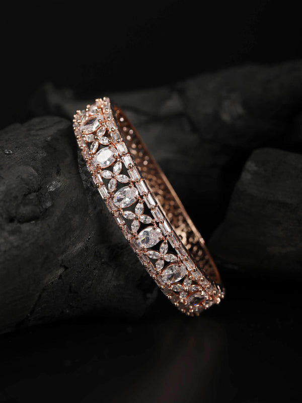 American Diamond Rose Gold Plated Bracelet | WOMENSFASHIONFUN