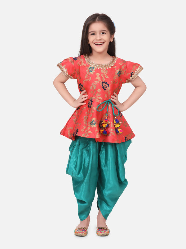 Girls Ethic Traditional Indian Festive Wear Indo Western Clothing Sets Pink | WomensfashionFun.com