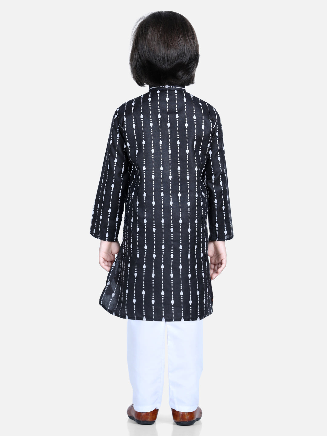 Printed Full Sleeve Cotton Kurta Pajama for Boys- BlackWomensFashionFun.com