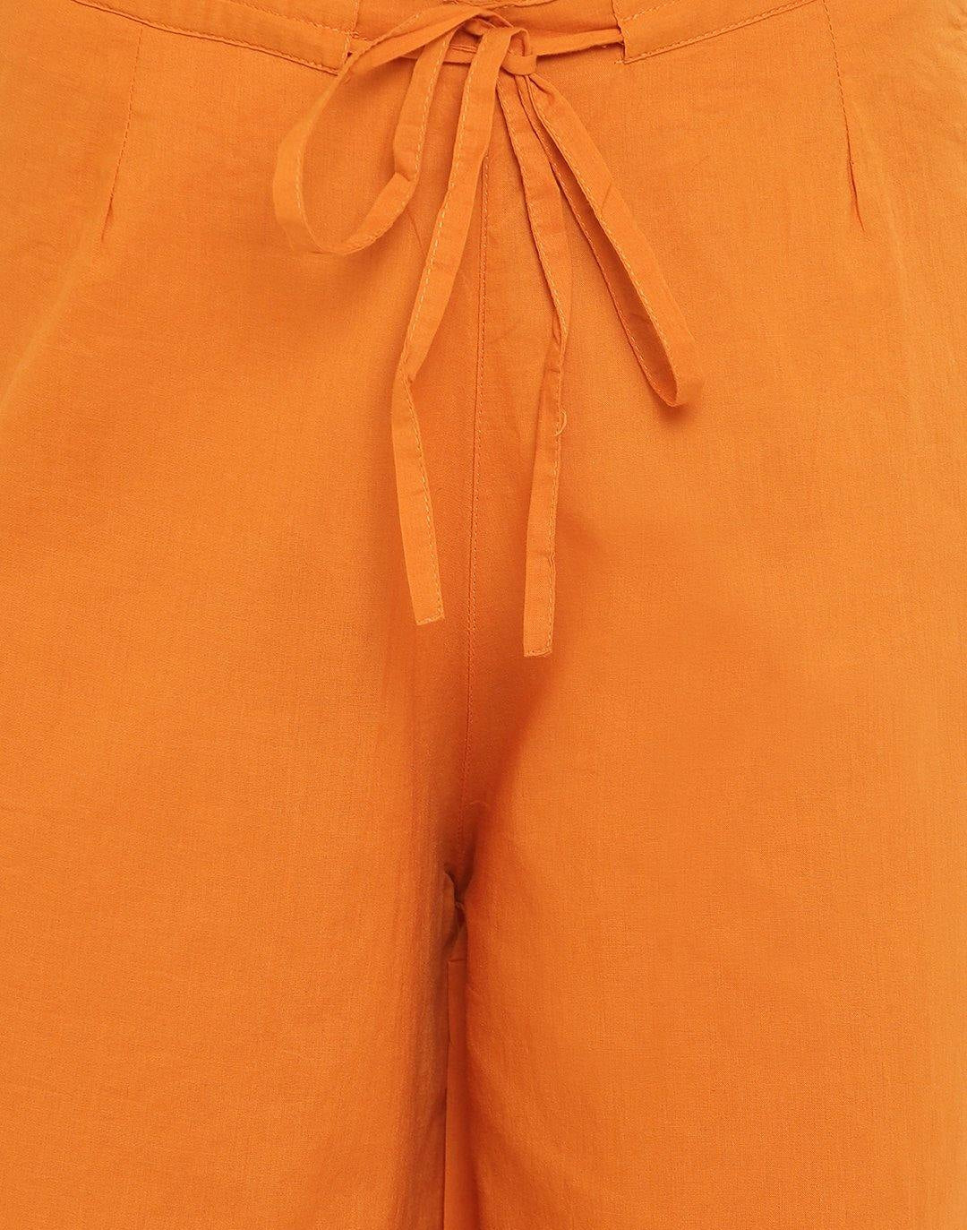 Orange Pure Cotton Palazzo Pant