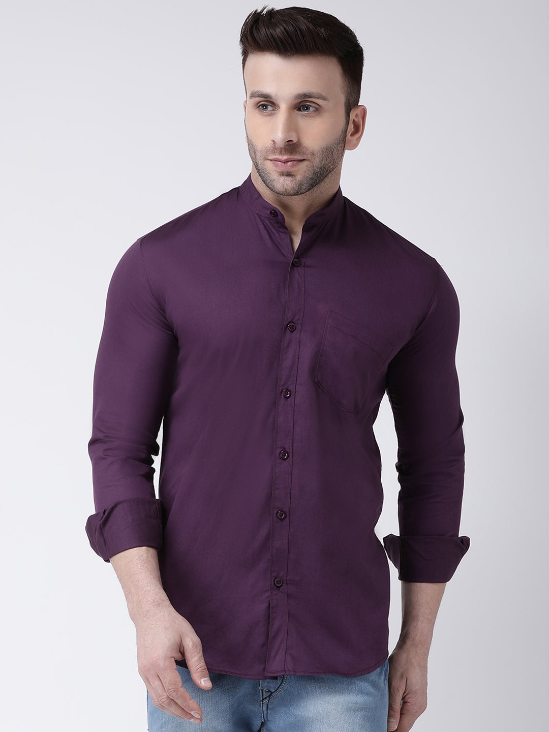Men's Casual Purple Shirt