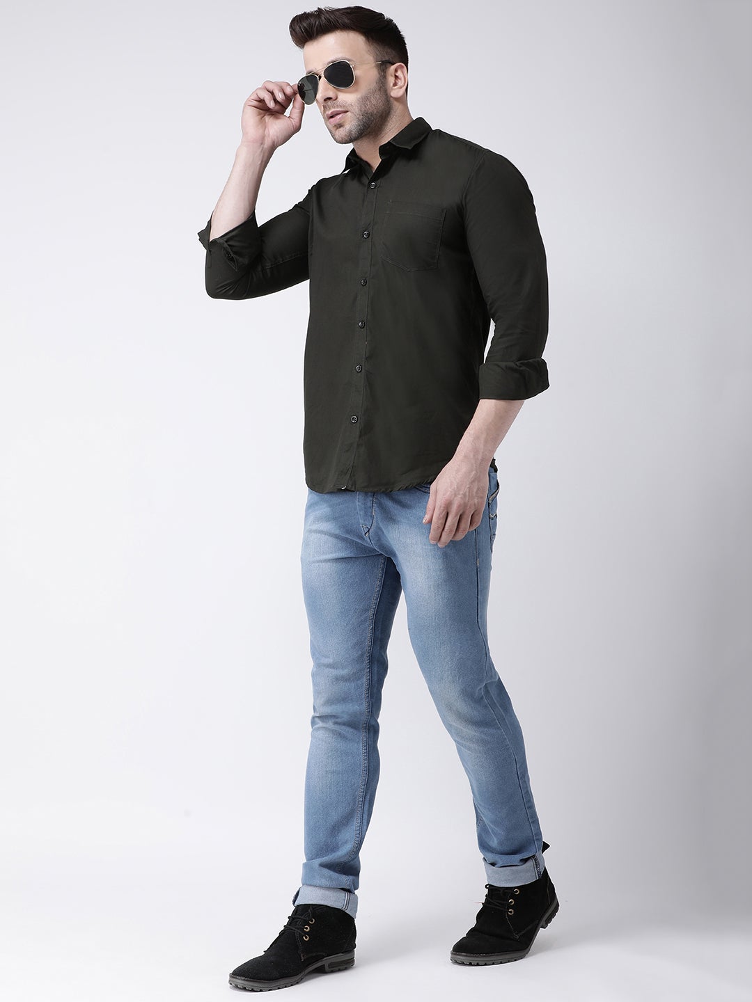 Men's Casual Olive Shirt