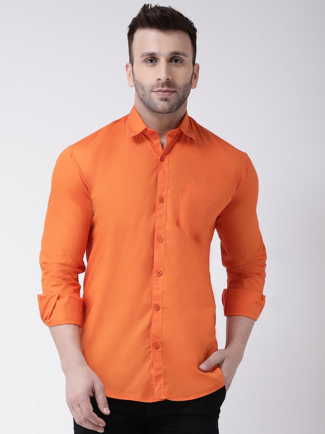 Men's Casual Orange Shirt
