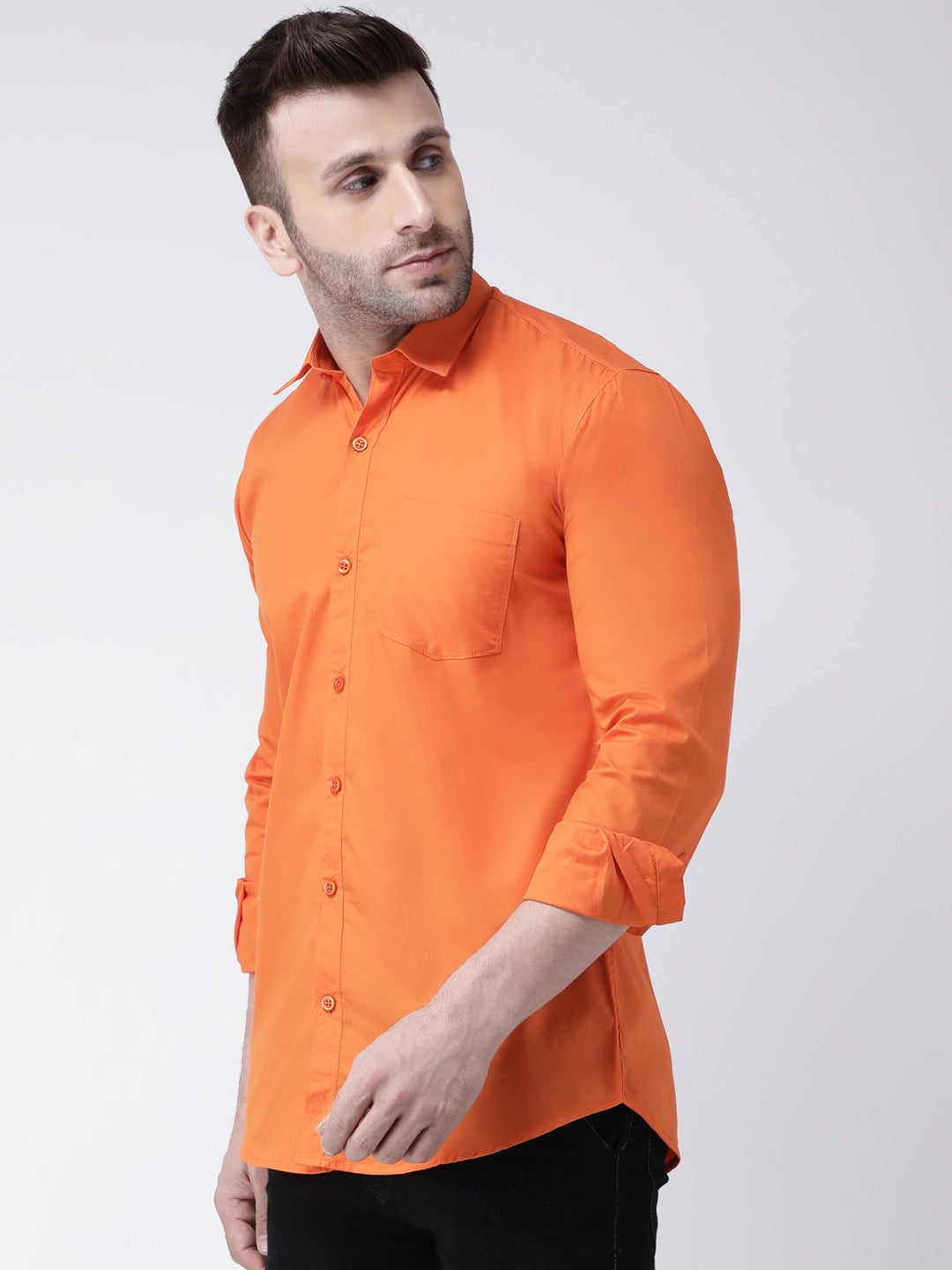Men's Casual Orange Shirt
