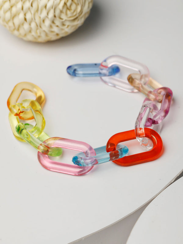 Multi-Color Contemporary Link Bracelet | WOMENSFASHIONFUN