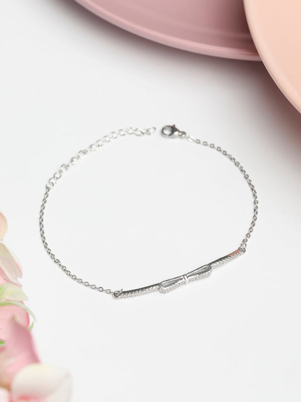 Contemparory Stones Silver Plated Link Bracelet | WOMENSFASHIONFUN