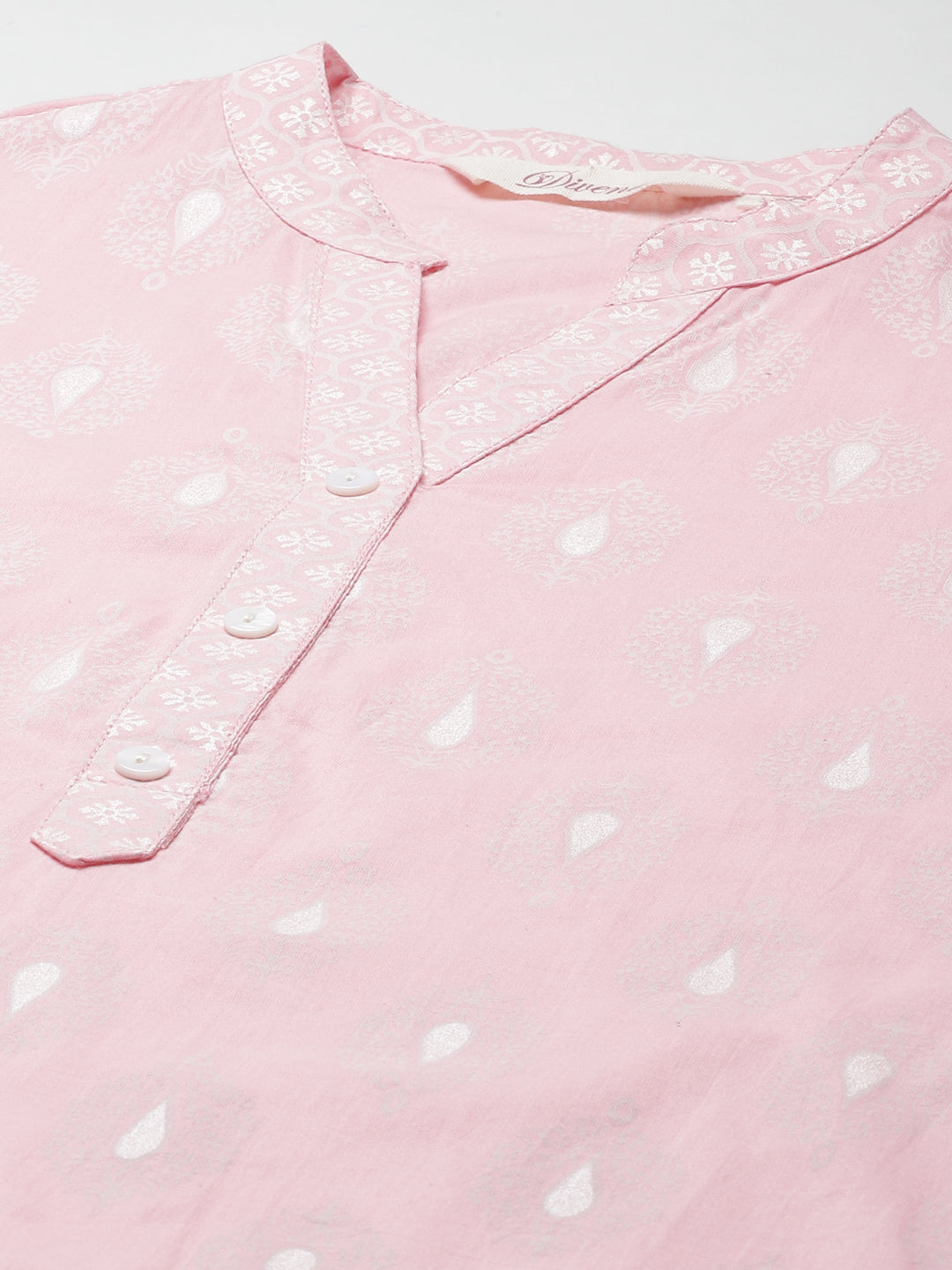 Baby Pink Cotton Kurta Palazzo Set