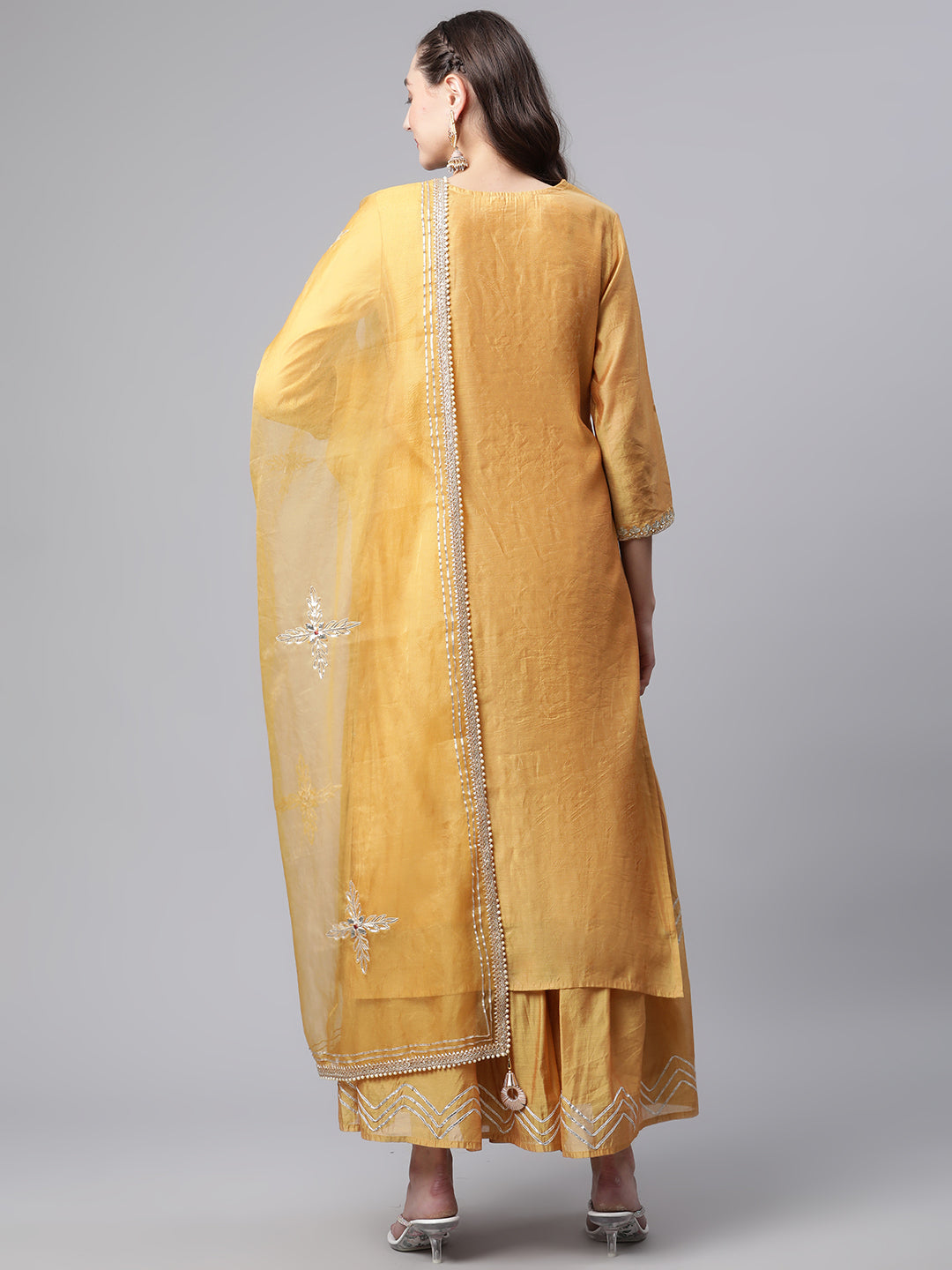 Women Yellow Floral Print Cotton Kurta Set - WomensFashionFun