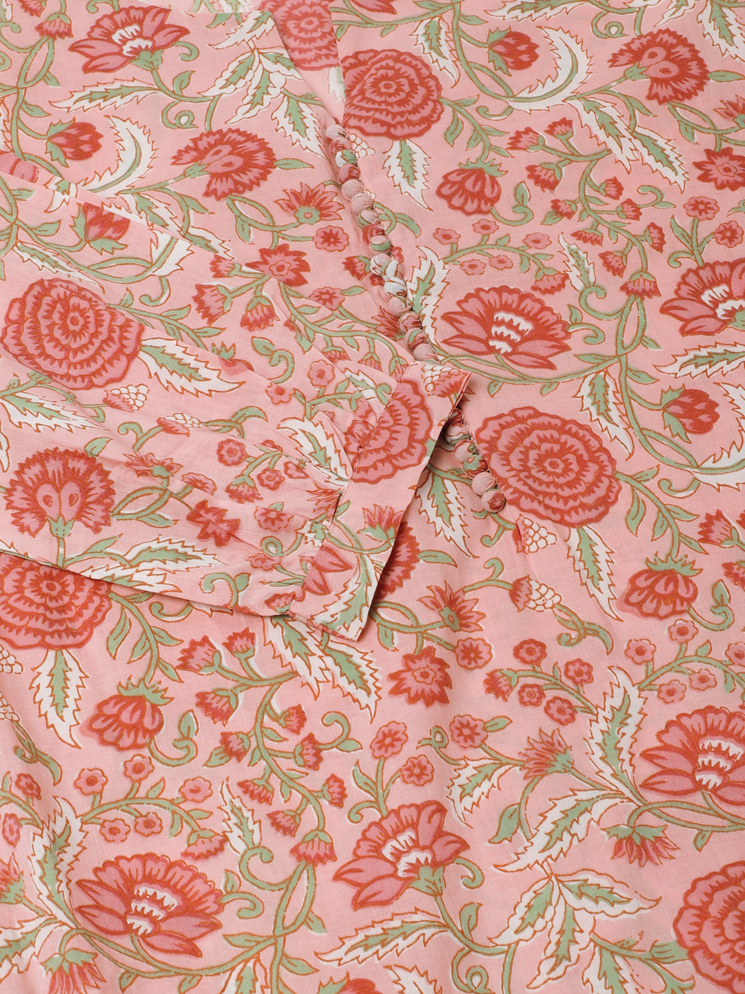 Women Pink Floral Print Cotton Co-ord set