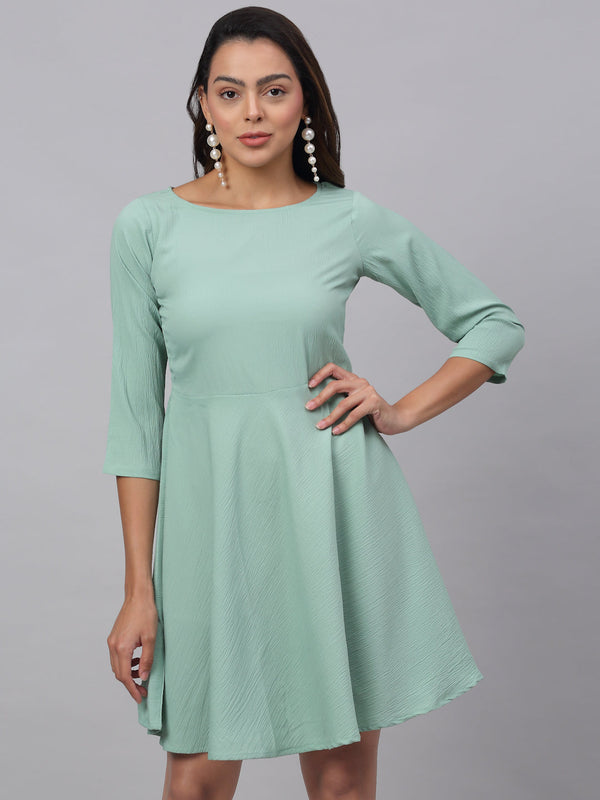 Women Green A-Line Dress | WomensfashionFun.com