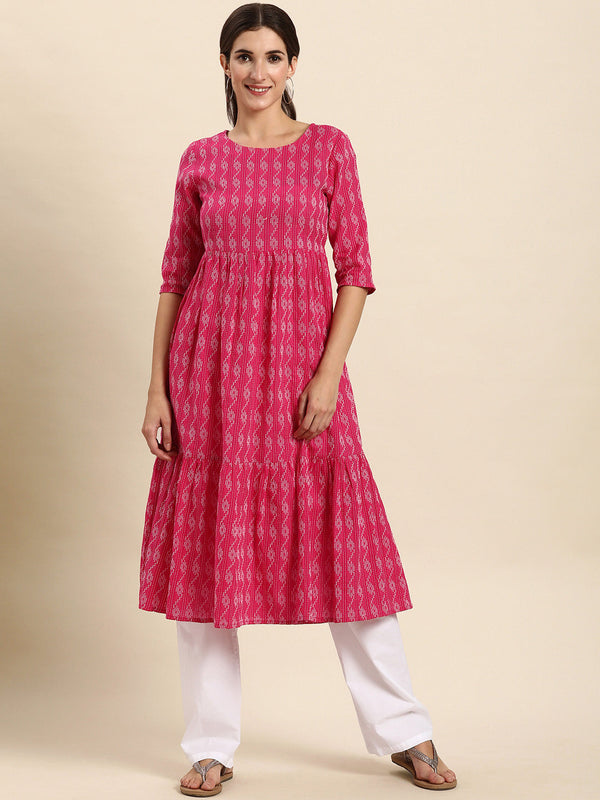 Pink Cotton Western Dress | WomensFashionFun