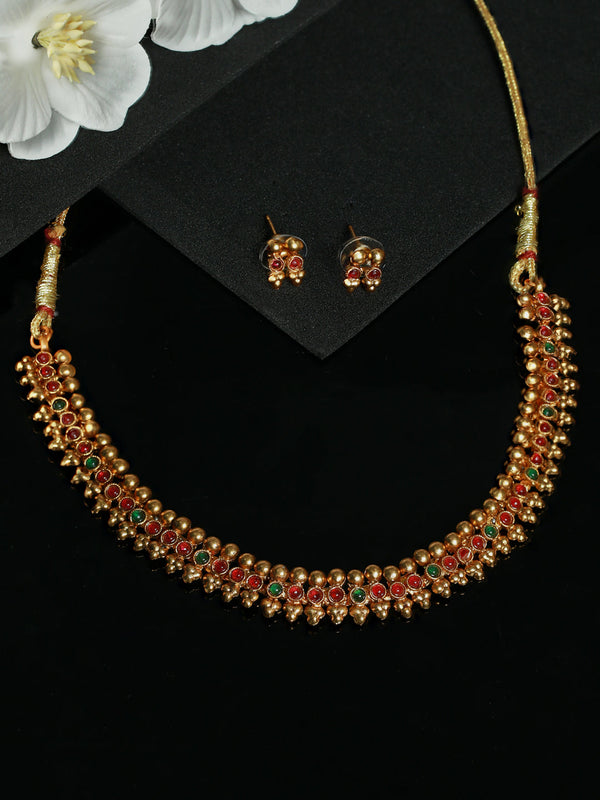Traditional Multicolor Gold Plated Jewellery Set | WOMENSFASHIONFUN