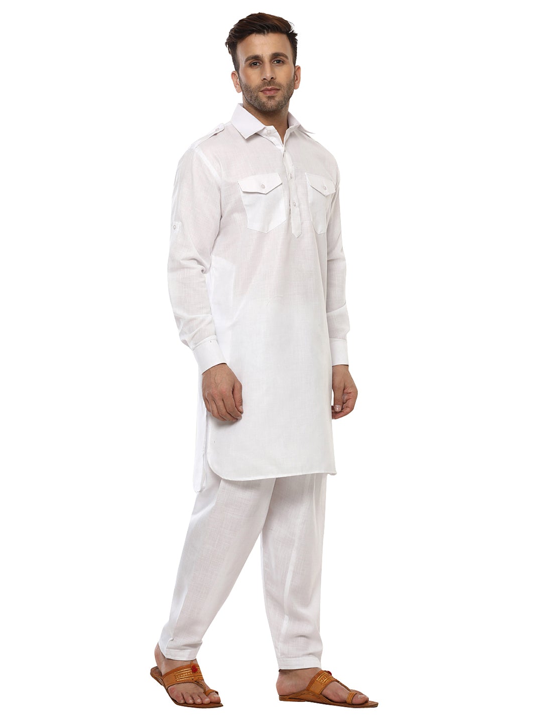 Men's White Kurta Pajama Set