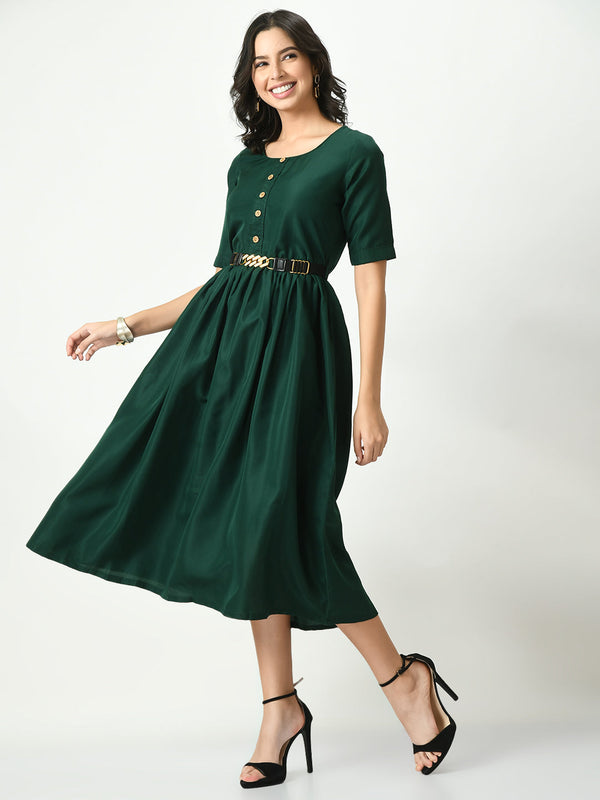 Green Stylish Midi Dress For Womens | WomensFashionFun