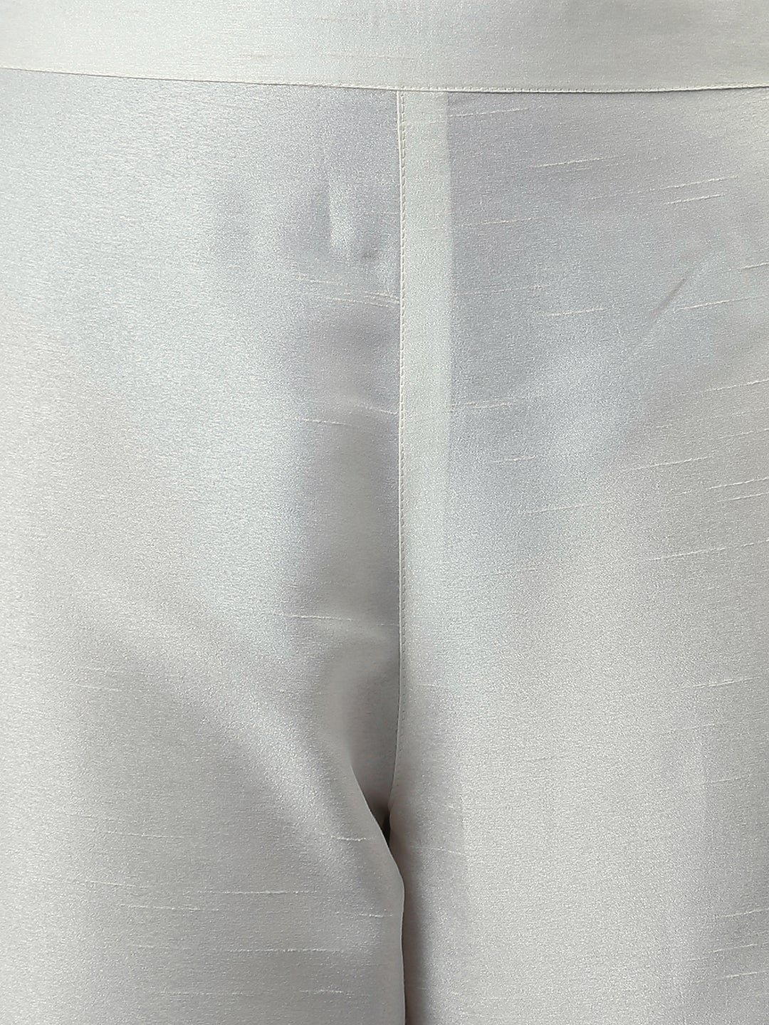 White Poly Silk Kurta With Pant And Dupatta