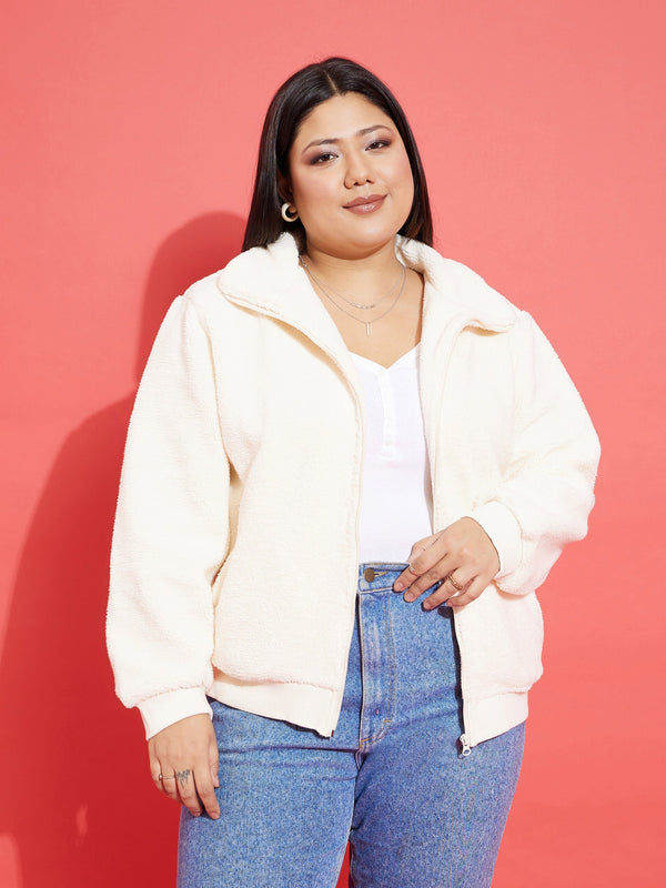 Women White Fur Zipper Jacket | WomensFashionFun