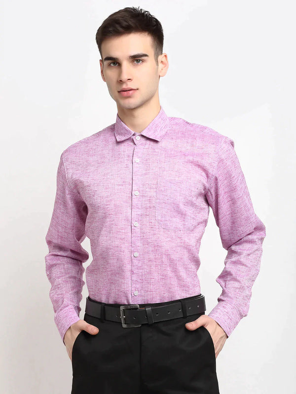 Purple Men's Solid Cotton Formal Shirt | WomensFashionFun