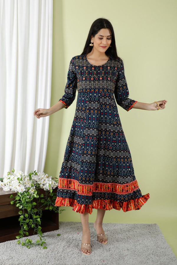 Women Anarkali Style Gown With Frill | WomensFashionFun
