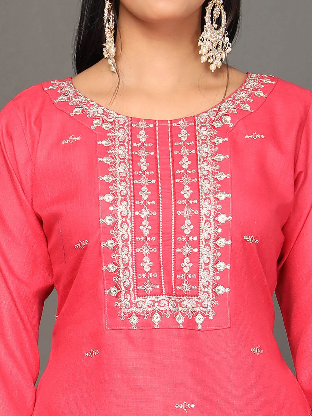 Ethnic Motifs Embroidered Zari Kurta with Trousers & Dupatta WomensFashionFun.com